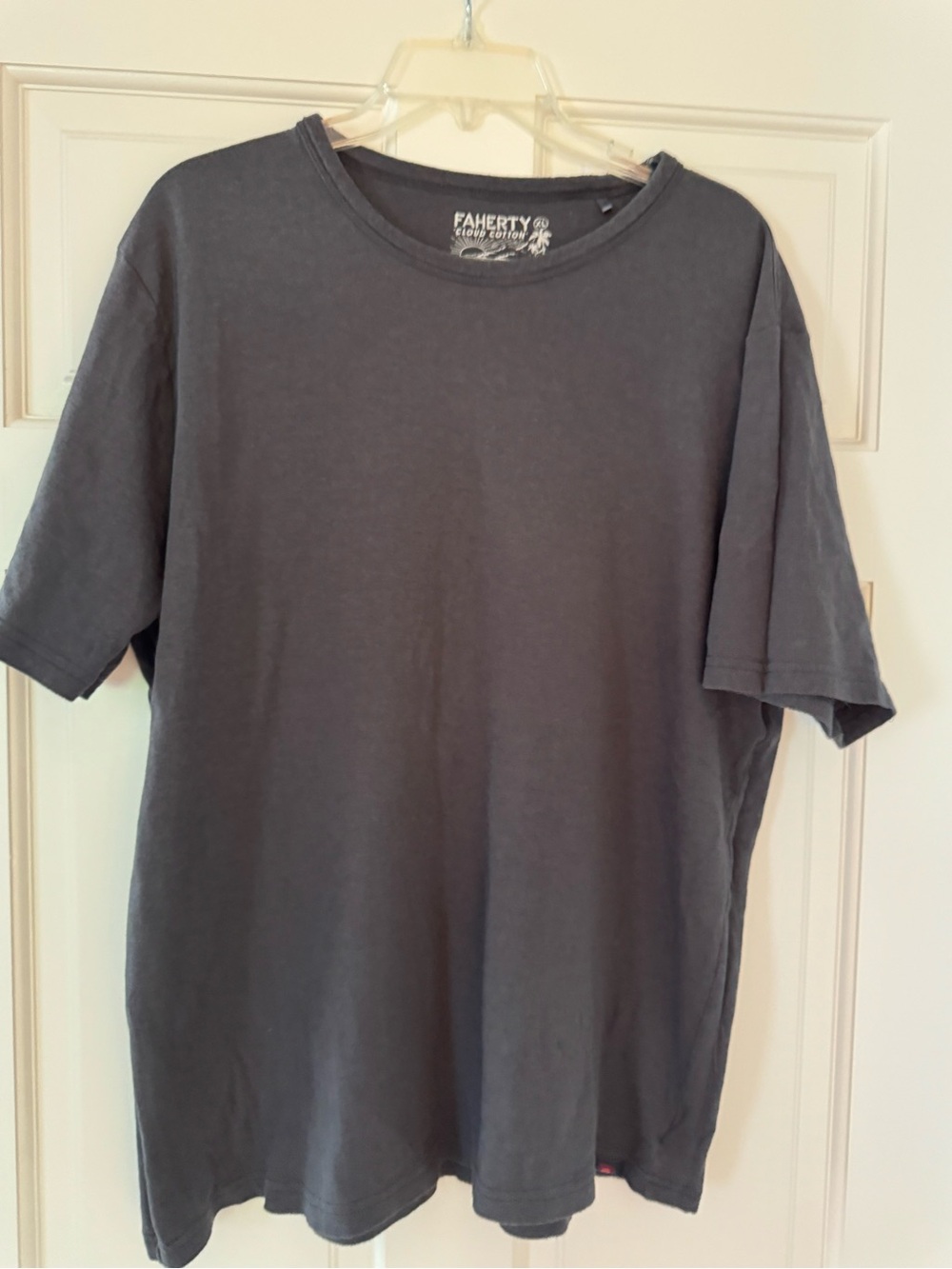 Faherty Washed Charcoal Grey Short Sleeve Crew Tee